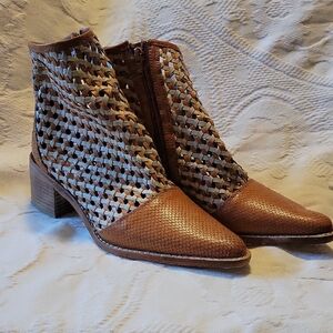 Roolee Tan and Brown Ankle Booties